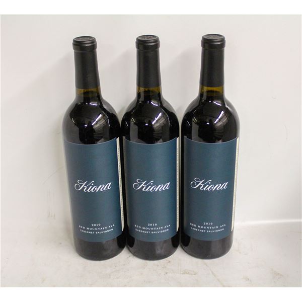 3 BOTTLES OF 2019 KIONA CABERNET SAUVIGNON 14.5%