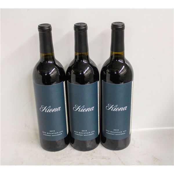 3 BOTTLES OF 2019 KIONA CABERNET SAUVIGNON 14.5%