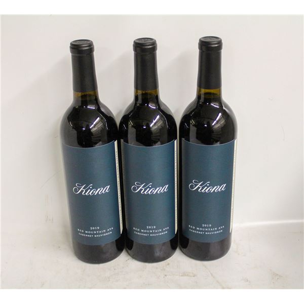 3 BOTTLES OF 2019 KIONA CABERNET SAUVIGNON 14.5%