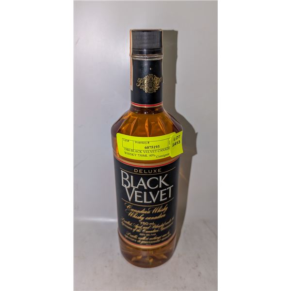 1986 BLACK VELVET CANADIAN WHISKY 750ML 40%