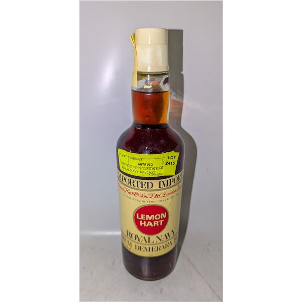 VINTAGE 1970'S LEMON HART ROYAL NAVY 40% 25OZ