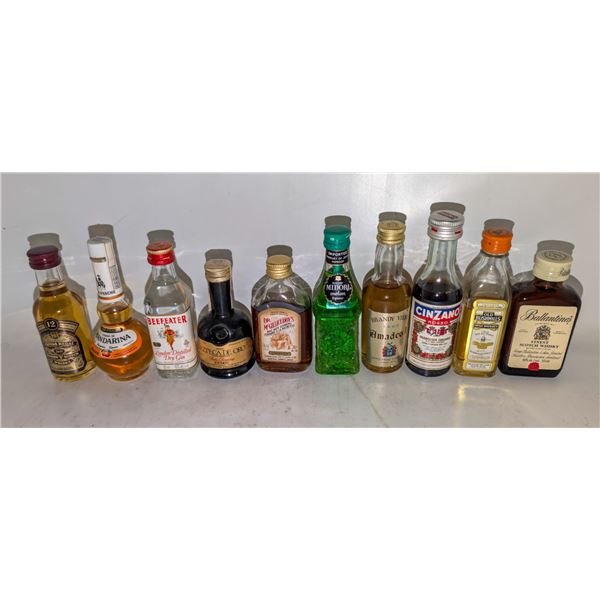 10 ASSORTED MINI LIQUOR BOTTLES