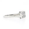 Image 5 : Vintage 14k White Gold.45 ctw Dual Two Row Round Fishtail Prong Diamond Band Rin