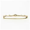 Image 5 : Antique Victorian 14k Gold Peridot Seed Pearl Hand Engraved Open Bar Brooch Pin