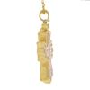 Image 5 : Gurhan 23K Yellow Gold Carved Rose Quartz & Diamond Cross Pendant w/ Cable Chain