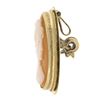 Vintage 18k Yellow Gold Detailed Oval Carved Shell Cameo Brooch Pin Pendant