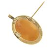 Image 2 : Vintage 18k Yellow Gold Detailed Oval Carved Shell Cameo Brooch Pin Pendant