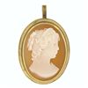 Image 4 : Vintage 18k Yellow Gold Detailed Oval Carved Shell Cameo Brooch Pin Pendant
