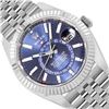 Rolex Mens Stainless Steel Blue Dial Sky Dweller Jubilee Band With Box And Card