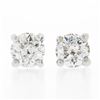 Platinum 0.91 ctw Old European Cut Diamond 4 Prong Basket Classic Stud Earrings