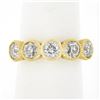 NEW 18k Gold 1.94 ctw Milgrain Bezel European Diamond 5 Stone Wedding Band Ring