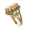 Image 7 : Vintage 14k Gold Oval Carved Shell Cameo w/ Twisted Wire Frame Cocktail Ring