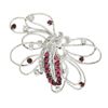 Image 1 : Vintage Handmade Platinum 4.75 ctw Ruby & Diamond Large Butterfly Bug Brooch Pin