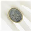 Image 3 : Vintage 14k Gold Large Oval Bezel Metal Cameo Man Woman Twisted Wire Frame Ring