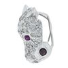 Image 4 : Italian 14K White Gold 2.30 ctw Diamond & Ruby Panther Face Head Slide Pendant