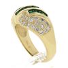 Image 9 : 18k Gold 1.65 ctw Square Step Cut Emerald w/ Diamond Domed Statement Band Ring