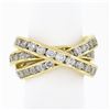 Image 2 : French 18k Gold Cubic Zirconia Channel Rolling Trinity Crossover Three Band Ring