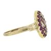 Image 5 : Antique 18K Yellow Gold 1.06 ctw Old Cut Pave Set Ruby & Diamond Platter Ring