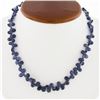 Image 2 : Vintage GIA Tear Drop Briolette Iolite Strand Necklace w/ 18k Gold Toggle Clasp