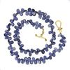 Image 4 : Vintage GIA Tear Drop Briolette Iolite Strand Necklace w/ 18k Gold Toggle Clasp