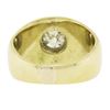 Image 2 : Unisex 18k Gold 1.02 ctw Bezel Diamond Solitaire Polished Domed Wide Band Ring