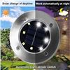 Image 7 : 8-Pack of LED Solar Ground Disk Lights/Lawn and Garden Lights - Brand New!