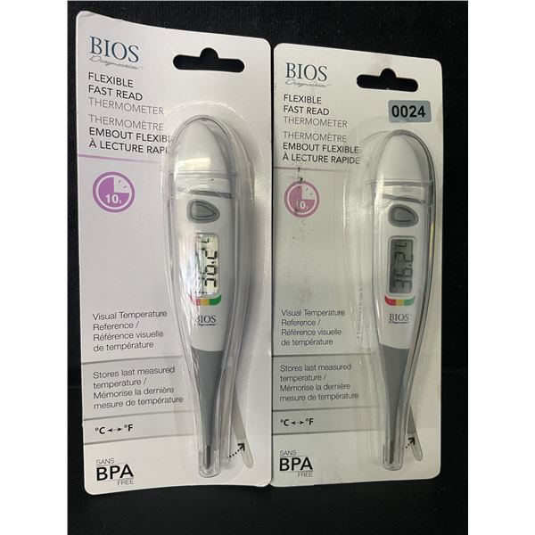 2 BIOS Flexible Fast Read Thermometers - New Sealed