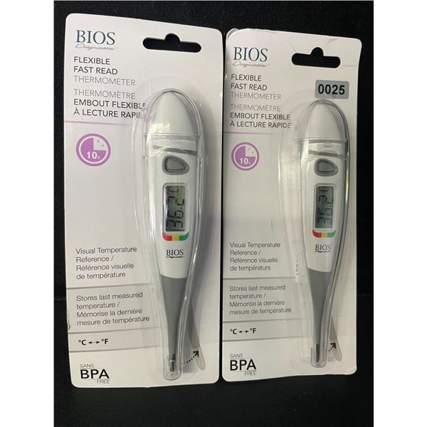 2 BIOS Flexible Fast Read Thermometers - New Sealed