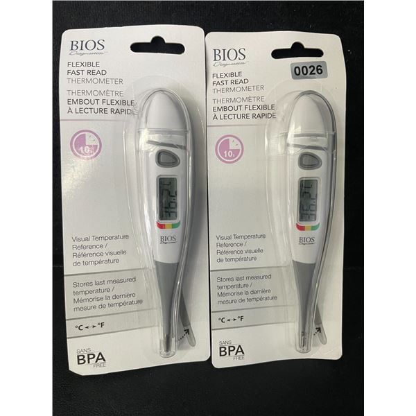 2 BIOS Flexible Fast Read Thermometers - New Sealed