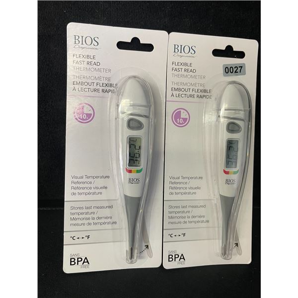 2 BIOS Flexible Fast Read Thermometers - New Sealed