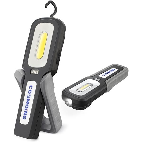 1 LED Rechargeable Work Light - 500 Lumens; COB Inspection Light w/ 3 Modes - Brand New