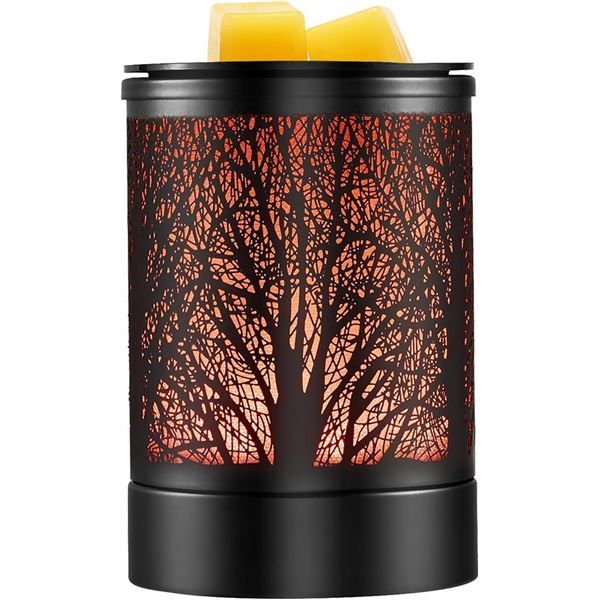 1 Electric Wax Warmer/Wax Melter w/ 7-Color LED Changing Light - Black Forest Design - New