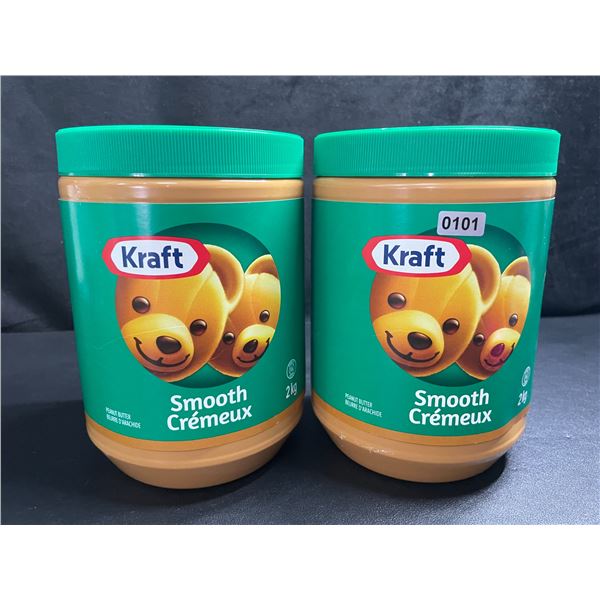 2 Kraft Smooth Peanut Butter - Large 2KG Tubs - BB: AU 28/2025