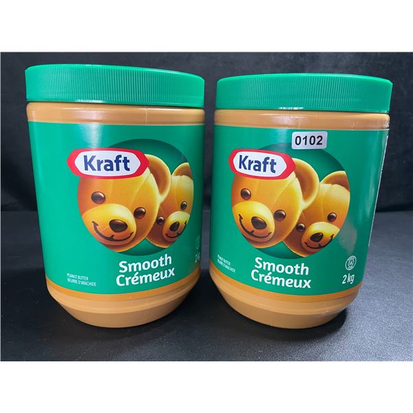 2 Kraft Smooth Peanut Butter - Large 2KG Tubs - BB: AU 28/2025