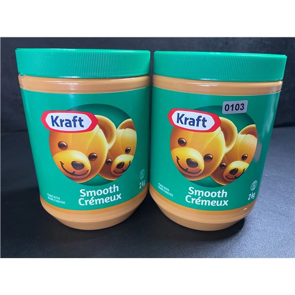 2 Kraft Smooth Peanut Butter - Large 2KG Tubs - BB: AU 28/2025