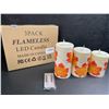 Image 2 : 3-Piece LED Flameless Candle Set; Maple Leaf Design w/ Remote Control; Dancing Flame - Brand New
