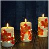 Image 5 : 3-Piece LED Flameless Candle Set; Maple Leaf Design w/ Remote Control; Dancing Flame - Brand New