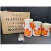 Image 2 : 3-Piece LED Flameless Candle Set; Maple Leaf Design w/ Remote Control; Dancing Flame - Brand New