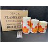 Image 2 : 3-Piece LED Flameless Candle Set; Maple Leaf Design w/ Remote Control; Dancing Flame - Brand New