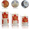 Image 4 : 3-Piece LED Flameless Candle Set; Maple Leaf Design w/ Remote Control; Dancing Flame - Brand New