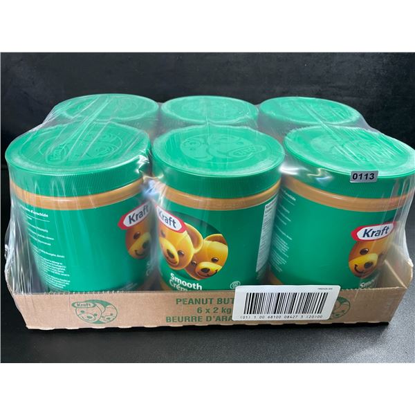 1 Flat of 6x2KG Jars of Kraft Smooth Peanut Butter EXP AU28/2025 - New