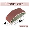 Image 3 : 10-Pack of Sanding Belts - 4" x 24" Size - P120 Grit - Brand New