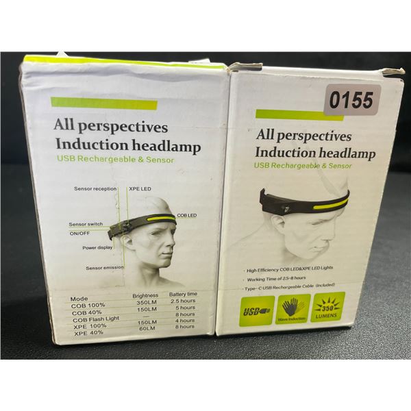 2-Pack of USB-Rechargeable LED Head Lamps/Wearable Work Lights - Brand New