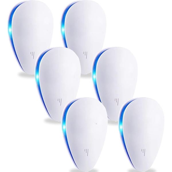 6-Pack of Ultrasonic Intelligent Pest Repellers for Mice, Rodents, Insects, etc. - Brand New