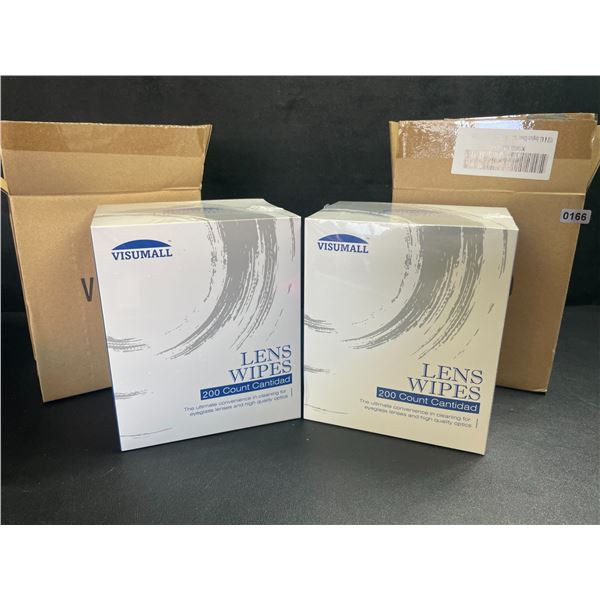 2 Boxes of Lens Cleaning Wipes (200 Count Per Box) - New Sealed