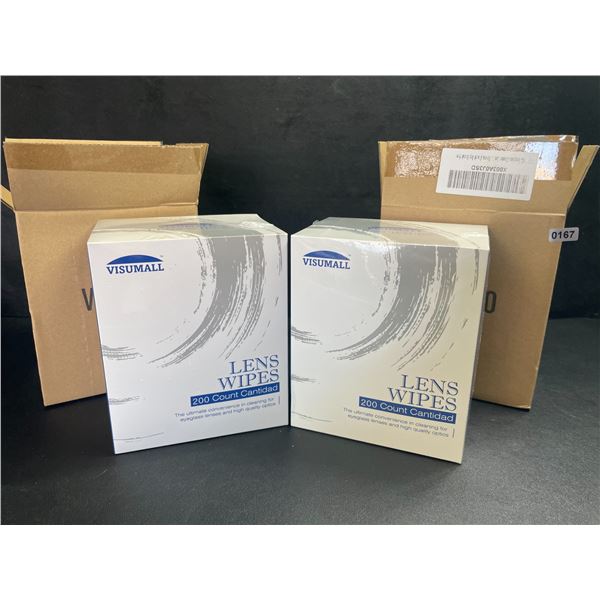 2 Boxes of Lens Cleaning Wipes (200 Count Per Box) - New Sealed