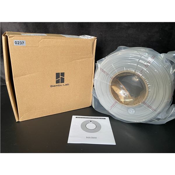 1 Roll of Bambu Lab PLA Basic 3D Printer Filament - Gray - 1.75 mm (330m Roll) - New in Box!