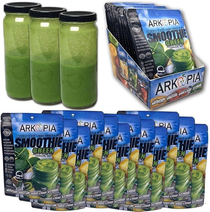 Arkopia 1 Box of Arkopia Freeze Dried Smoothie Mix (Green 12 Pack) - New ($60 ...