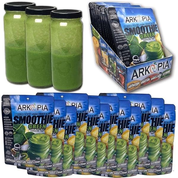 1 Box of Arkopia Freeze Dried Smoothie Mix (Green 12 Pack) - New ($60 Retail!)