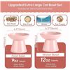 Image 3 : 2PC Elevated Ceramic Cat Food/Water Bowls - Ergonomic Pet Feeding Bowls - Pink - New